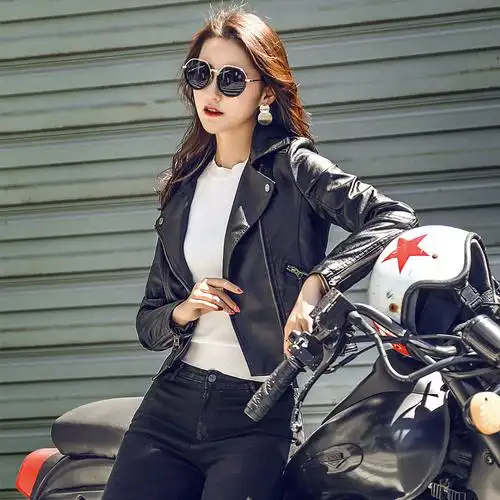 2018新款韩版春秋小皮衣女短款外套pu机车修身皮夹克大码学生显瘦