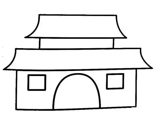 古建筑简笔画 古建筑简笔画图片大全
