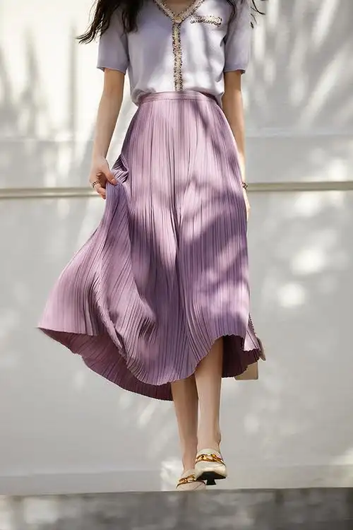 女宝蓝色半身裙图片