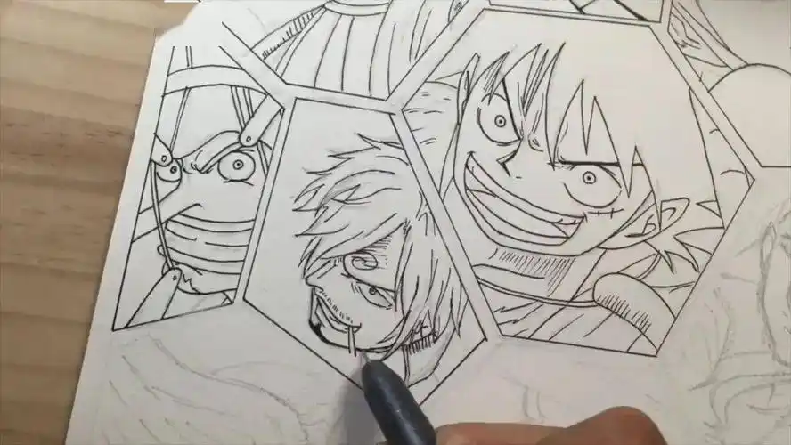 【视频】海贼王全家福马克笔手绘教程