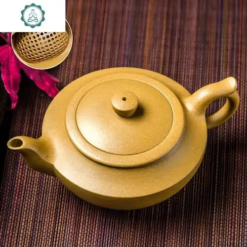 宜兴紫砂壶纯手工原矿名家全手工套装过滤泡茶壶茶具老紫泥汉扁壶封后