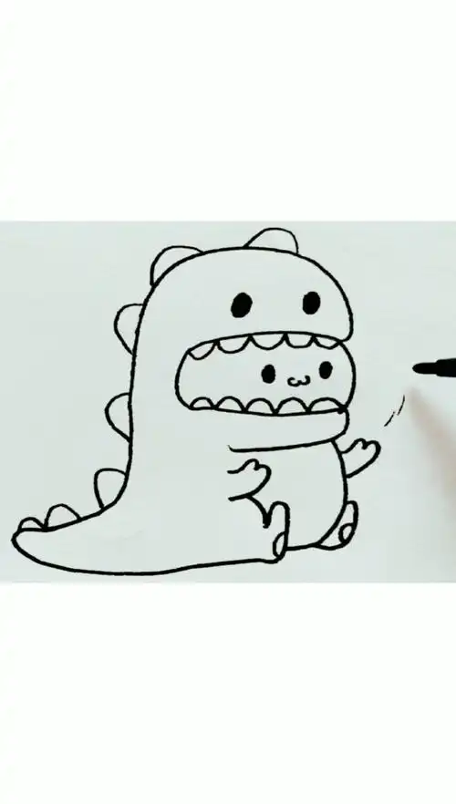 简笔画#可爱的小恐龙