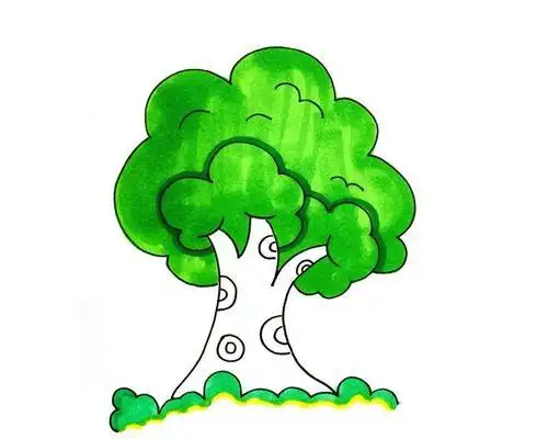 小小的圣诞树简笔画图片教程树丛简笔画带颜色树简笔画彩色大树带颜色