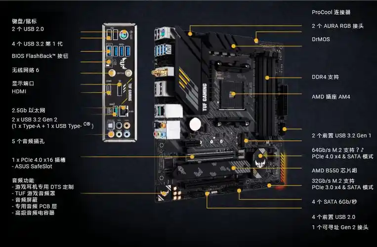 华硕tufgamingb550mpluswifiii电脑台式机主板