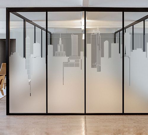 玻璃墙纸透光不透明公司办公室装饰玻璃贴纸uv透简约静电透明隔断门