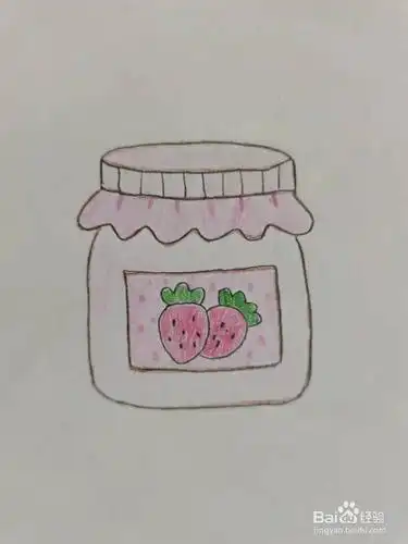 最后涂上粉粉的颜色草莓酱简笔画你学会了吗草莓酱儿童简笔画蓝莓果酱