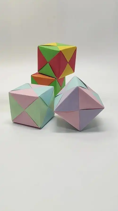 折纸立方体简单折纸正方体最简单的拼接折叠法步骤图解花式方孔立方体