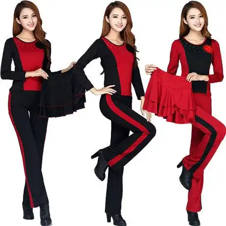 杨丽萍秋季广场舞服装新款套装2017长袖秋装跳舞蹈服女成人两件套