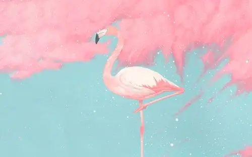 超可爱的卡通火烈鸟