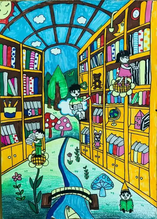 作品自述:我心中的图书馆是流动的,像一辆载满了书的大巴车,司机就是