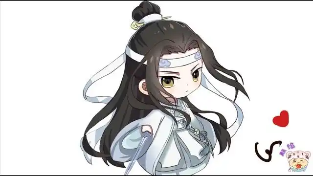 手绘国漫《魔道祖师》q版人物蓝湛,呆呆萌萌的也太可爱了