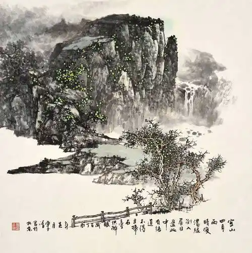 单玉清山水画,高山流水,诗意栖居之所