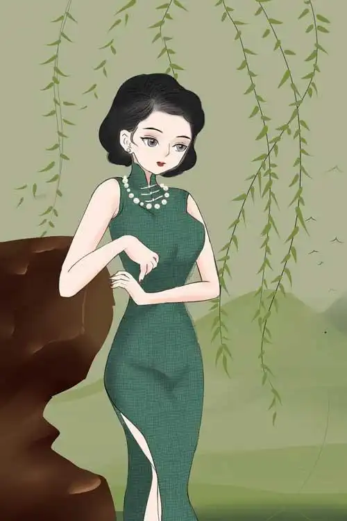 创意中国风民国插画素材