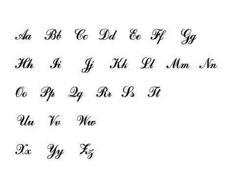 花体英文26个字母写法
