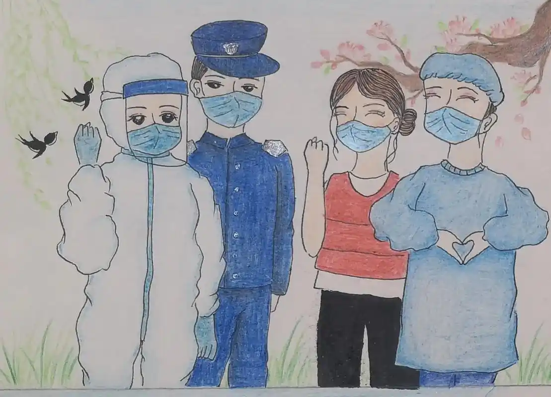 孩子画的抗疫漫画,致敬最美大白,最美逆行者!#共同助力疫情防 - 抖音