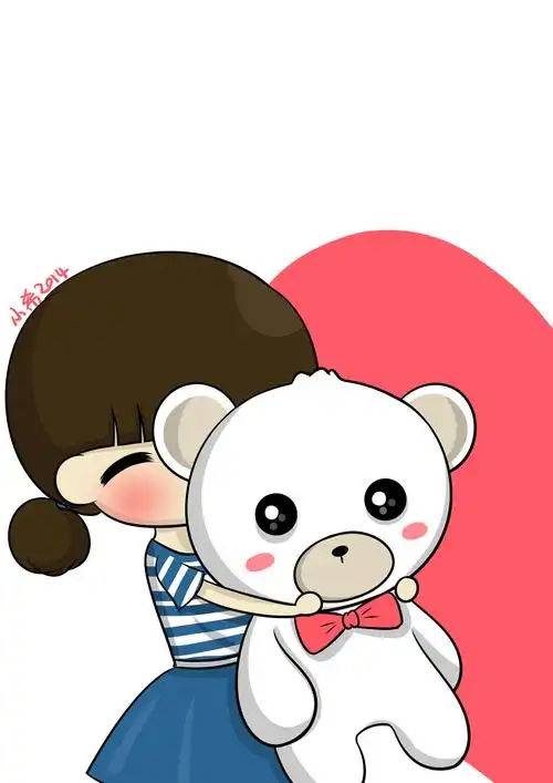 小希与阿树,卡通,插画,可爱,温暖,情侣小希q版