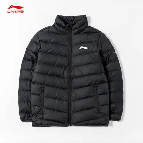 李宁羽绒服2021冬季轻薄外套开衫立领保暖宽松运动羽绒服