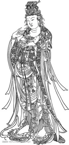 白描观世音菩萨像