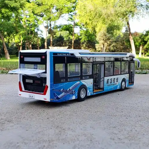 咔尔新能源公交车旅游巴士合金汽车模型仿真儿童玩具客车合金车