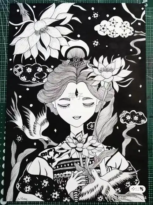 花草创意线描装饰写生范本,画完它们你的手从此再也不是爪子 - 情书号