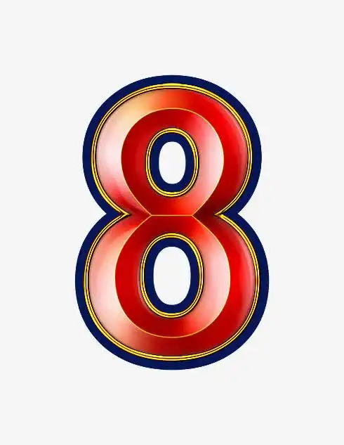红色立体字母数字8