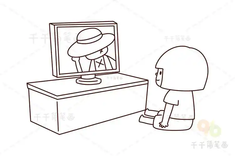 爱看日本动漫的妹妹简笔画