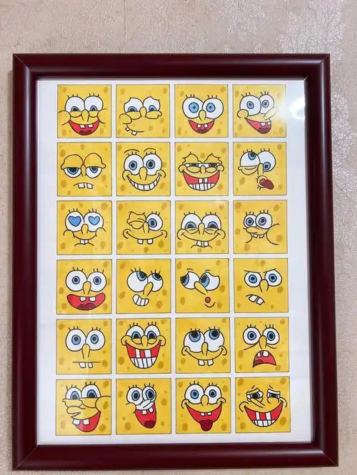 格子画海绵宝宝