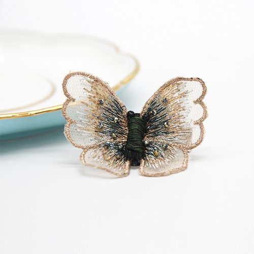 湘绣文创手工刺绣蝴蝶胸针发夹 国潮礼物汉服古风配饰