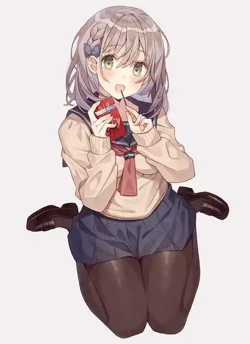 超甜的鸭子坐二次元少女pixiv同人插画图片