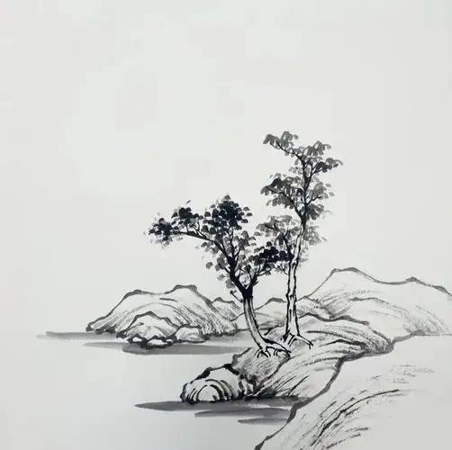 【国画教程】写意《山间人家》|山水画|浓淡|疏密_网易订阅