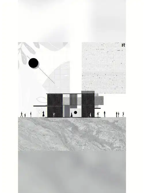 暗黑系拼贴风建筑立面设计素材