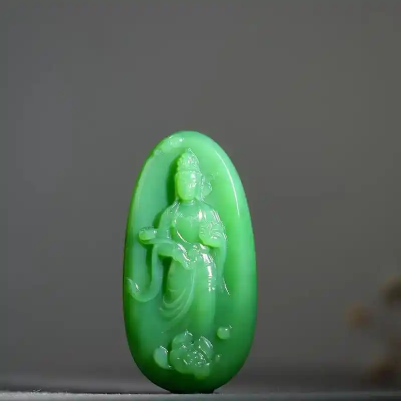 【如意*观音】和田碧玉粉绿精品,美艳如春,完美无瑕,如薄荷炼 - 抖音