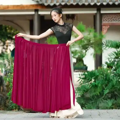 720度大摆舞蹈裙复古国风舞蹈裙爵士长裙大伞裙新疆舞裙现代舞裙