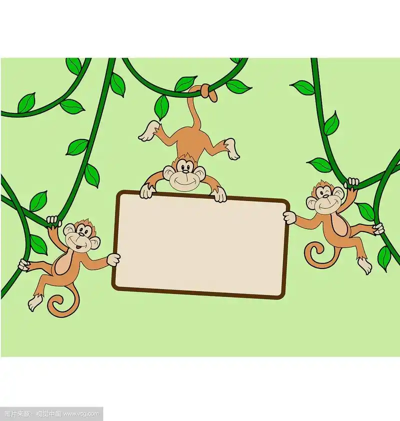 三只猴子的空白标志