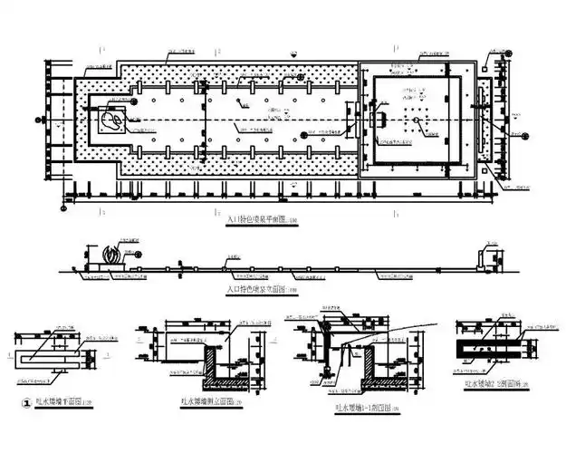 48套喷泉涌泉cad施工图块合集
