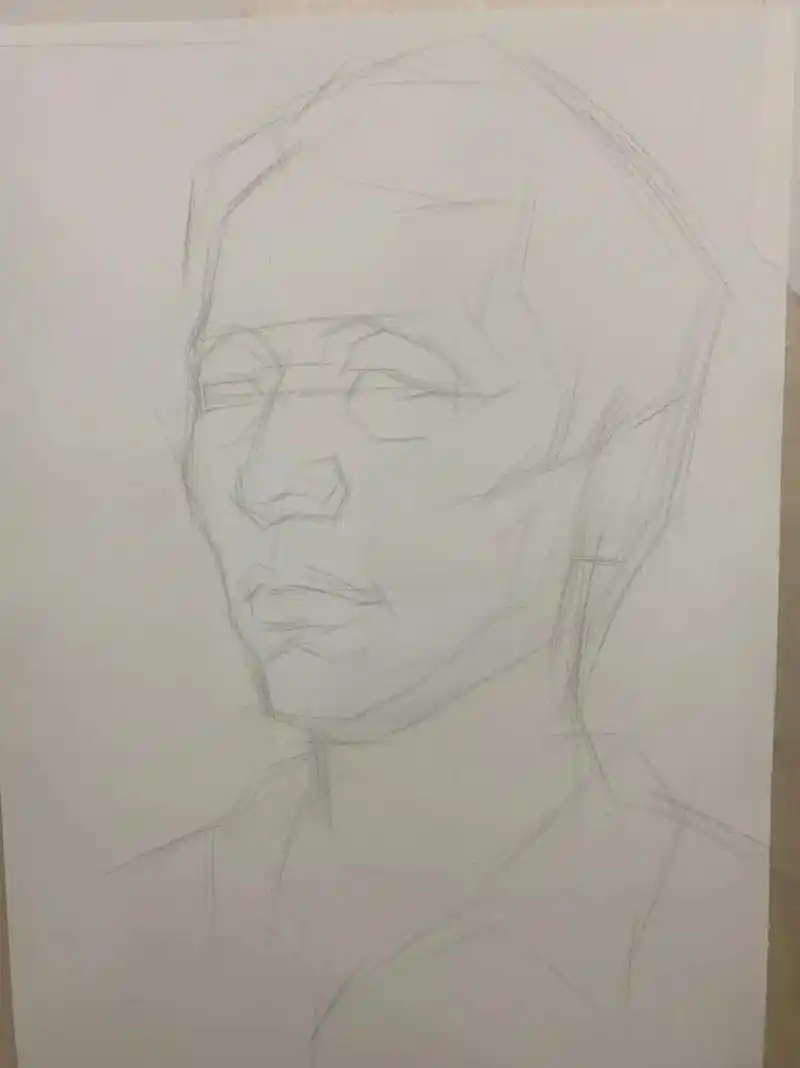 男中年头像.男中年头像黑白灰大关系步骤 #素描头像 #艺考集 - 抖音