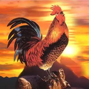 大公鸡金鸡报晓贴画自粘画墙贴装饰画雄鸡招财风水画镇宅富贵吉祥