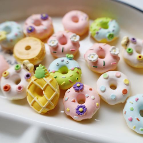 甜甜圈仿真食物diy手机壳奶油胶发夹材料手工制作饰品树脂小配件