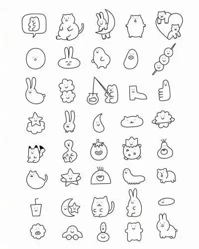 手帐可爱简笔画小动物