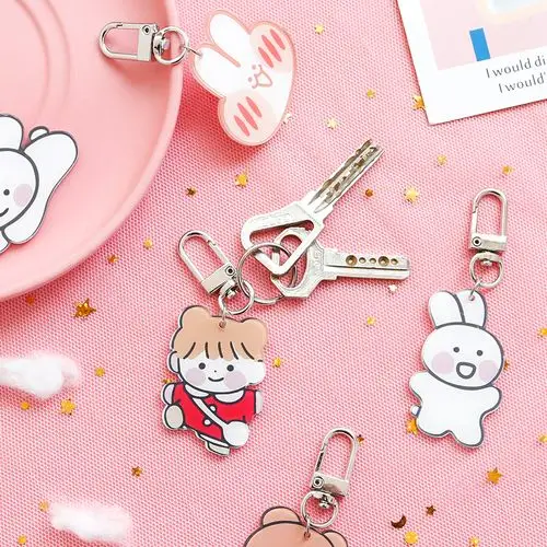 可爱小女孩卡通钥匙扣书包挂件小巧精致女生ins钥匙扣