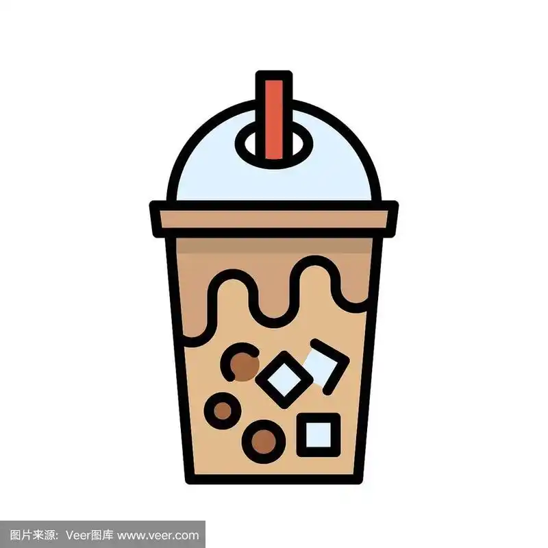 珍珠奶茶或珍珠奶茶填充图标