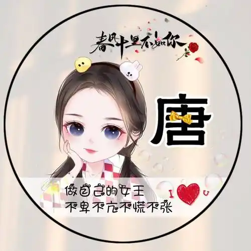 2023微信头像,姓氏头像 做自己的女王 一组女生卡通姓氏头像_程序_按