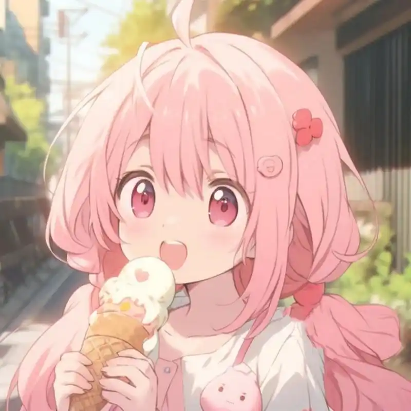 吃冰淇淋小可爱|情侣头像