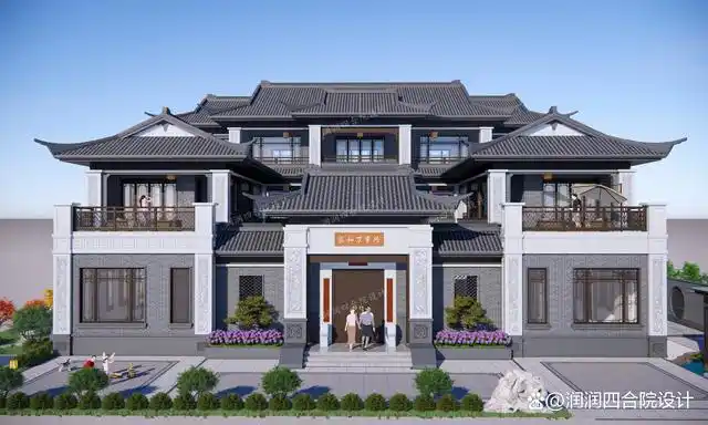 关键词:石材四合院,新中式四合院,家族四合院,农村自建房