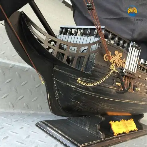 模型海盗黑珍珠加勒比海盗船工艺仿真木船实木木质其他特色工艺品