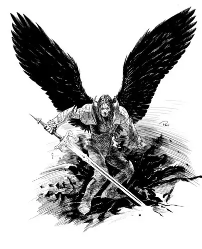 六翼天使的线条,拿去纹身. 黑白单色的. 跪求