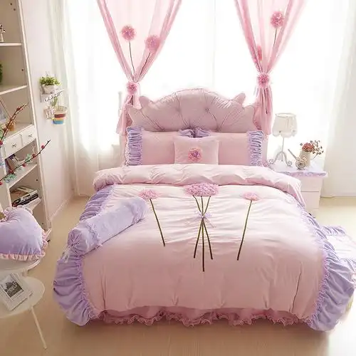 新款超柔水晶短毛绒系列淑女公主床上用品四件套厂家