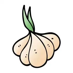 动画片涂鸦发芽大蒜动画片涂鸦洋葱发芽卡通 handdrawn 手工缝制涂鸦