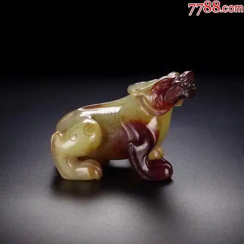 珍品和田黄玉瑞兽a101s12f
