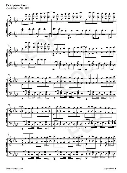 time back-节奏感强的纯音乐-抖音超火bgm五线谱预览5